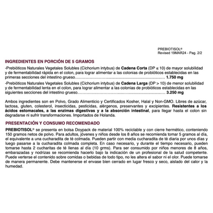 Prebiotisol 150 Gr Polvo.